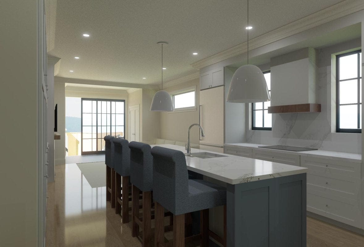 Custom Home Design Kitchen Render